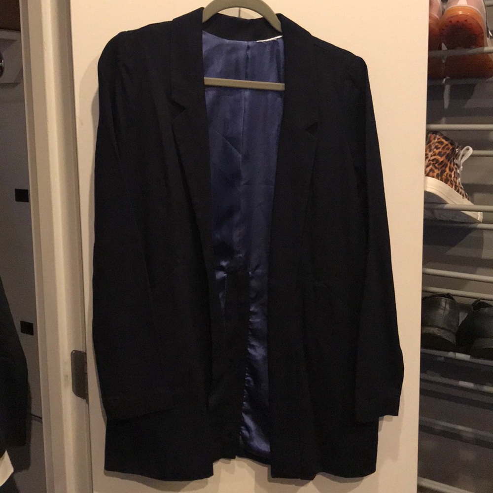 Back high slit detail boyfriend blazer